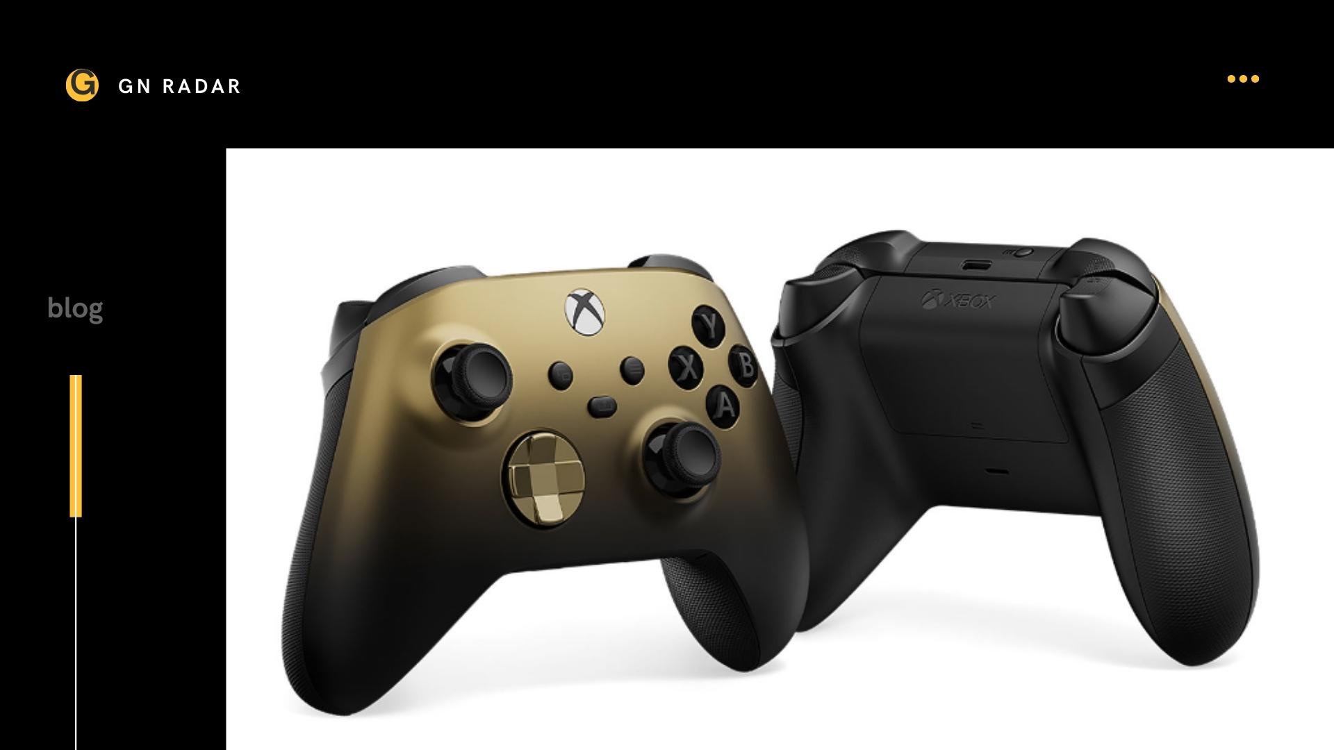 This image has an empty alt attribute; its file name is Microsoft-Gold-Shadow-Special-Edition-Xbox-Controller-Specifications-www.gnradar.com-1.jpg